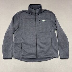 LL Bean Slightly Fitted Sweater Jacket Mens Sz XL Gray Fleece Full Zip Gorpcore